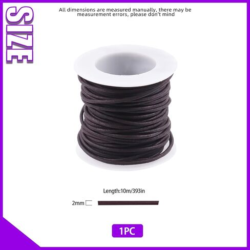 Swpeet 1 Roll 2mm x 11Yard Red Leather Rope, Crafts Round Cowhide, Jewelry Leather Cord, Natural Rawhide Rope for Jewelry Making, Shoelaces, Braided Bracelets, Versatile Applications in Kuwait