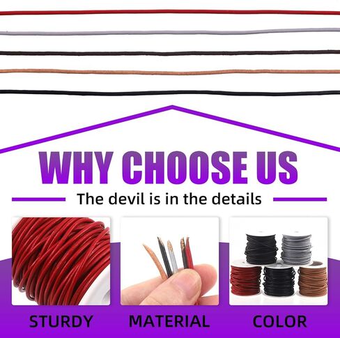 Swpeet 1 Roll 2mm x 11Yard Red Leather Rope, Crafts Round Cowhide, Jewelry Leather Cord, Natural Rawhide Rope for Jewelry Making, Shoelaces, Braided Bracelets, Versatile Applications in Kuwait
