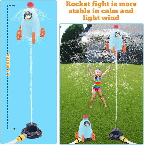 Alloytop Water Sprinkler for Kids - Kids Outdoor Water Toys, Rocket Launcher for Kids with Launching Base, Science Stem Kits and Outside Summer Toys for Kids Ages 8-12 Birthday Gifts for Boys Girls in Kuwait