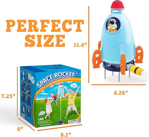 Alloytop Water Sprinkler for Kids - Kids Outdoor Water Toys, Rocket Launcher for Kids with Launching Base, Science Stem Kits and Outside Summer Toys for Kids Ages 8-12 Birthday Gifts for Boys Girls in Kuwait