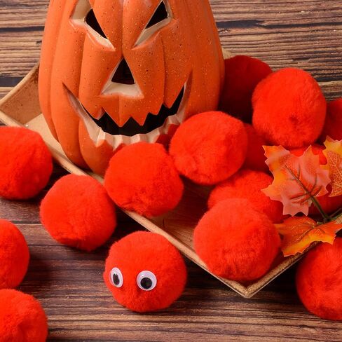 100 Pieces 2 Inch Red Pom Poms Halloween Faux Fur Pompom Ball Large Acrylic Pompoms Crafts Holiday Pom Balls Fluffy Plush Pompom for DIY Craft Halloween Day Costume Supplies Party Decorations in Kuwait