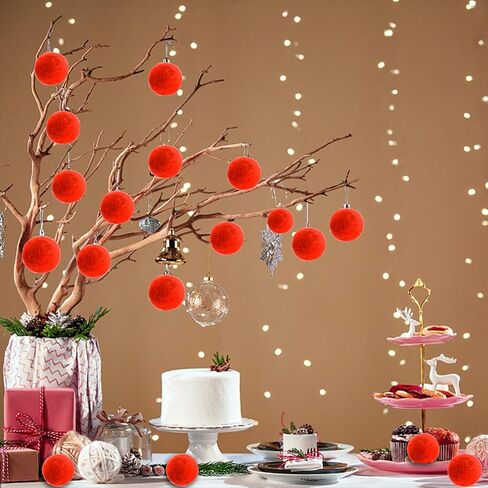 100 Pieces 2 Inch Red Pom Poms Halloween Faux Fur Pompom Ball Large Acrylic Pompoms Crafts Holiday Pom Balls Fluffy Plush Pompom for DIY Craft Halloween Day Costume Supplies Party Decorations in Kuwait