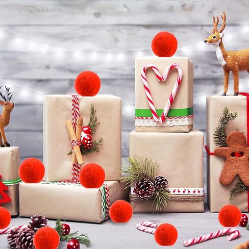 100 Pieces 2 Inch Red Pom Poms Halloween Faux Fur Pompom Ball Large Acrylic Pompoms Crafts Holiday Pom Balls Fluffy Plush Pompom for DIY Craft Halloween Day Costume Supplies Party Decorations in Kuwait