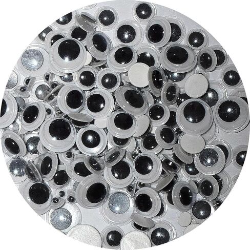 1.2 inch Black Pom Poms Balls Pompom (100 Pack) with Wiggle Eyes for Arts and Crafts in Kuwait