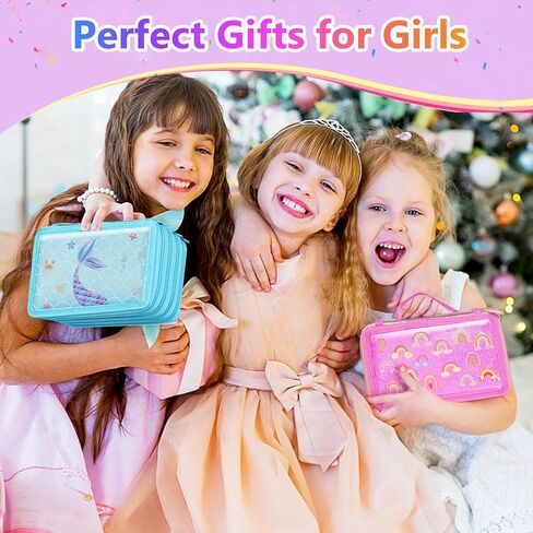 مجموعة أقلام تحديد قابلة للغسل معطرة بالفواكه مع علبة أقلام رصاص لامعة بألوان قوس قزح، 62 قطعة من الفنون والحرف اليدوية للأطفال الذين تتراوح أعمارهم بين 4-6-8 سنوات، أقلام تلوين للأطفال وأقلام تلوين وأقلام تلوين ومستلزمات فنية لعيد ميلاد وحيد القرن وهدايا in Kuwait