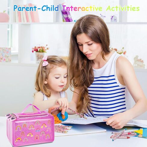 مجموعة أقلام تحديد قابلة للغسل معطرة بالفواكه مع علبة أقلام رصاص لامعة بألوان قوس قزح، 62 قطعة من الفنون والحرف اليدوية للأطفال الذين تتراوح أعمارهم بين 4-6-8 سنوات، أقلام تلوين للأطفال وأقلام تلوين وأقلام تلوين ومستلزمات فنية لعيد ميلاد وحيد القرن وهدايا in Kuwait