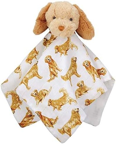 Mud Pie Golden Retriever Woobie Lovey Blanket, Plush Baby Security Blanket with Chime Rattle and Minky Lining in Saudi Arabia
