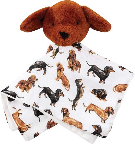 Mud Pie Golden Retriever Woobie Lovey Blanket, Plush Baby Security Blanket with Chime Rattle and Minky Lining in Saudi Arabia