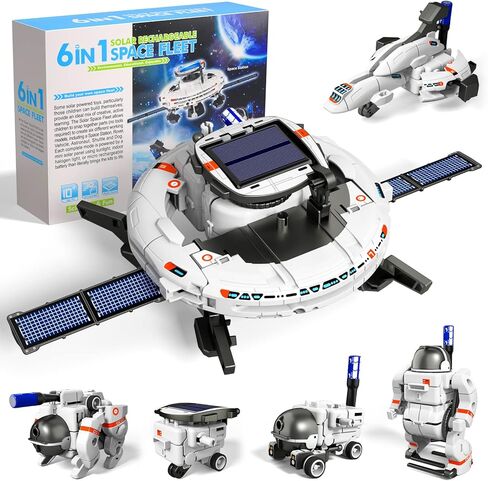 Lucky Doug STEM Projects للأطفال الذين تتراوح أعمارهم بين 8-12 12-16، 6 في 1 مجموعات العلوم الجذعية للأولاد والأطفال، مجموعة الروبوتات الشمسية ألعاب الفضاء هدايا عيد الميلاد لـ 8 9 10 11 12 13 14 15 16 عامًا للأولاد والبنات والمراهقين in Kuwait
