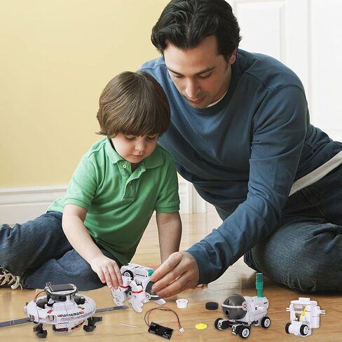 ألعاب بناء علوم مجموعة ألعاب الطاقة الشمسية 6 في 1 مجموعة العلوم والتكنولوجيا والهندسة والرياضيات، مجموعة العلوم التعليمية مدعومة بالروبوت الشمسي للأطفال من سن 8 و9 و10-12 سنة من تومونز تويز in Kuwait