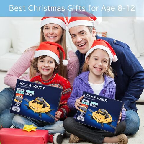 ألعاب للأولاد من سن 8 إلى 10 سنوات، مجموعة STEM Bot قم ببناء مجموعة الروبوتات العلمية الخاصة بك مع لوحة شمسية وطاقة البطارية، لعبة هدايا عيد الميلاد لعمر 9 10 11 12 13 14 عامًا in Kuwait