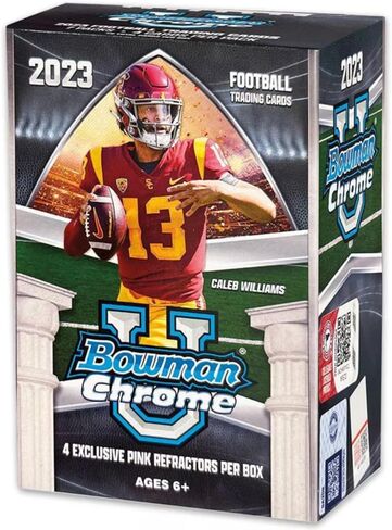2023 Bowman Chrome University Football Card Blaster Box - 28 Football Cards - Look for Caleb Williams, Drake Maye, Shedeur Sanders, Marvin Harrison Jr and More!! in Kuwait