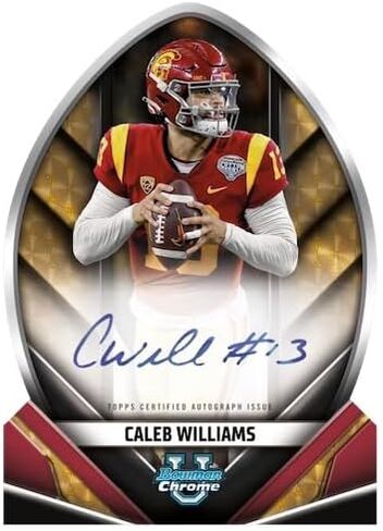 2023 Bowman Chrome University Football Card Blaster Box - 28 Football Cards - Look for Caleb Williams, Drake Maye, Shedeur Sanders, Marvin Harrison Jr and More!! in Kuwait