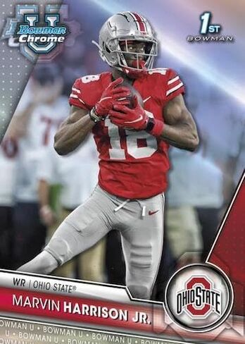 2023 Bowman Chrome University Football Card Blaster Box - 28 Football Cards - Look for Caleb Williams, Drake Maye, Shedeur Sanders, Marvin Harrison Jr and More!! in Kuwait