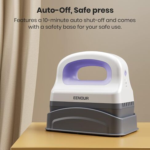 EENOUR Hat Press Machine, Mini Heat Press for Caps with 3 Heating Levels & Auto-Off, Handheld Cap Easy Press with 3"×5.5" Arched Heating Plate, 2 Press Platens, A Safety Base in Kuwait