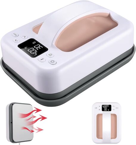 Heat Press Small Heat Press Machine for Heating Transfer, 7 × 4.8 inch Portable Easy Press Mini Heat Press for DIY T Shirts, Hats, Bags.etc(Blue) in Kuwait