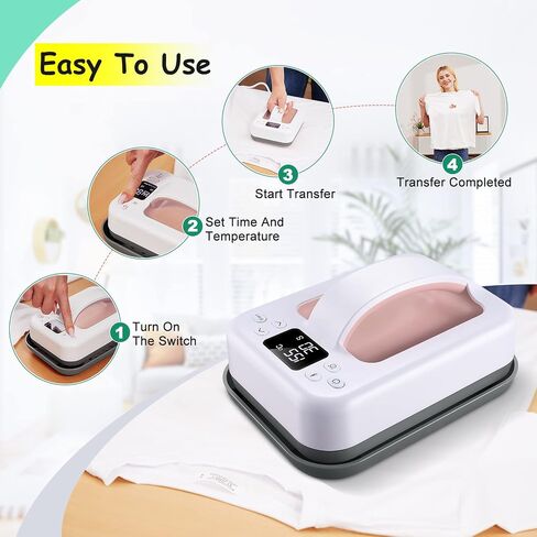 Heat Press Small Heat Press Machine for Heating Transfer, 7 × 4.8 inch Portable Easy Press Mini Heat Press for DIY T Shirts, Hats, Bags.etc(Blue) in Kuwait
