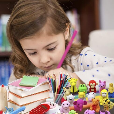 ممحاة الحيوانات الأليفة المكتبية للأطفال، مكافآت الفصول الدراسية 12 قطعة، ممحاة أقلام الرصاص على شكل حيوانات، ألعاب محايات الألغاز للأولاد والبنات، كنز/صندوق هدايا للحفلات/هدية العودة إلى المدرسة in Kuwait