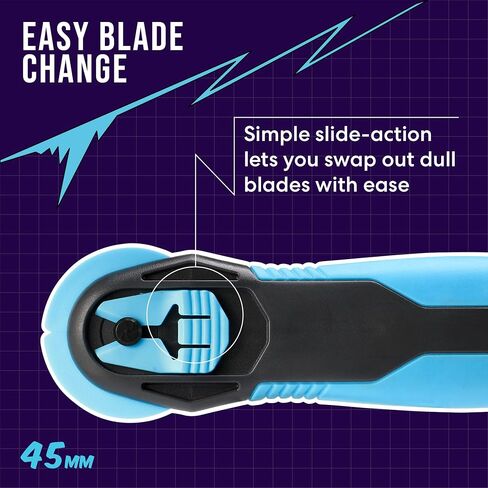 Zoid 60mm Rotary Cutter with Grip, Fabric Cutter Wheel, Rotary Cutter Blade, Craft Cutting Tool, Freehand Tool For Dense Fabrics,Denim, Corduroy and Multiple Projects, Soft-Touch Handle in Kuwait