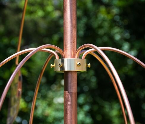 Stanwood Wind Sculpture: Kinetic Copper Triple Spinner - Falling Foliage in Saudi Arabia