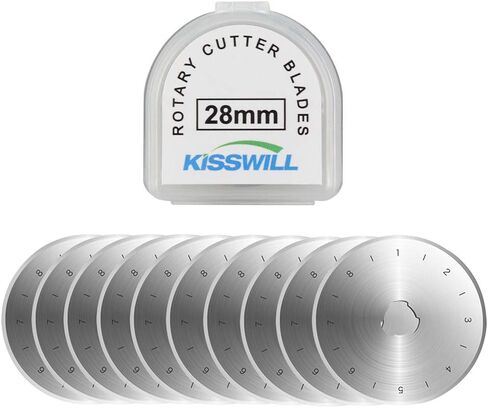 Rotary Cutter Blades 45mm - KISSWILL 10 Pack Mix Shape 45 mm Rotary Cutting Blades Fits for OLFA Fiskars Martelli Truecut 45mm Rotary Cutter Replacement Blades, Sharp and Durable in Kuwait
