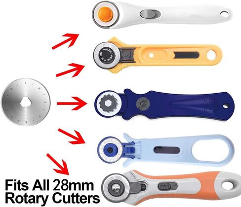 Rotary Cutter Blades 45mm - KISSWILL 10 Pack Mix Shape 45 mm Rotary Cutting Blades Fits for OLFA Fiskars Martelli Truecut 45mm Rotary Cutter Replacement Blades, Sharp and Durable in Kuwait