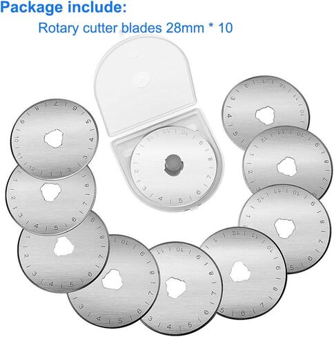 Rotary Cutter Blades 45mm - KISSWILL 10 Pack Mix Shape 45 mm Rotary Cutting Blades Fits for OLFA Fiskars Martelli Truecut 45mm Rotary Cutter Replacement Blades, Sharp and Durable in Kuwait