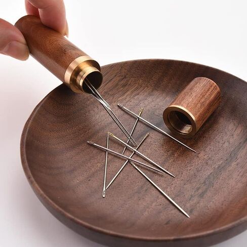 إبر الخياطة، 15 قطعة من إبر خياطة العين الكبيرة، 24 قطعة من إبر الخيط الذاتي للخياطة اليدوية، إبر الخياطة اليدوية مع علبة إبرة من الخشب الصلب (QS51) in Kuwait