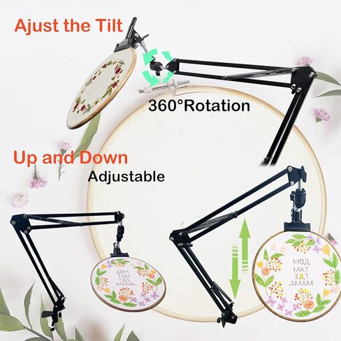 حامل طوق التطريز YUBAIHUI، حامل طوق التطريز المعدني القابل للتعديل 360 درجة، حامل غرز متقاطعة، ملحقات لوازم الغرز المتقاطعة in Kuwait