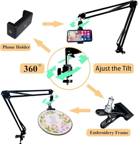 حامل طوق التطريز YUBAIHUI، حامل طوق التطريز المعدني القابل للتعديل 360 درجة، حامل غرز متقاطعة، ملحقات لوازم الغرز المتقاطعة in Kuwait