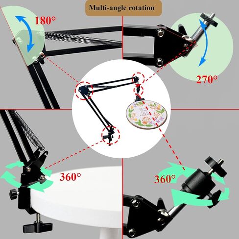 حامل طوق التطريز YUBAIHUI، حامل طوق التطريز المعدني القابل للتعديل 360 درجة، حامل غرز متقاطعة، ملحقات لوازم الغرز المتقاطعة in Kuwait