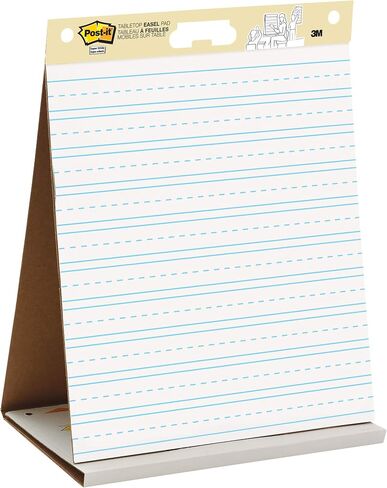 Post-it® Tabletop Easel Pad with Primary Lines, White With Primary Lines, 20" x 23" (MMM563PRL) in Kuwait