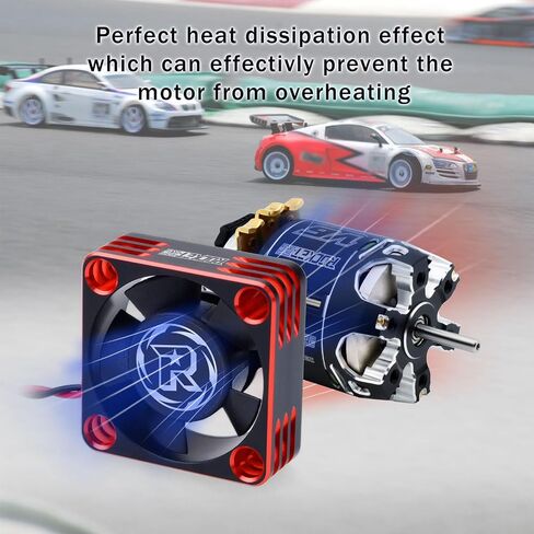 Surpass Hobby 30mm RC Fan 28000RPM RC Cooling Fan Heat Dissipation ESC Cooling Fan for 1/8 1/10 1/12 RC Car Turbo Esc A3 (Silver Black) in Kuwait