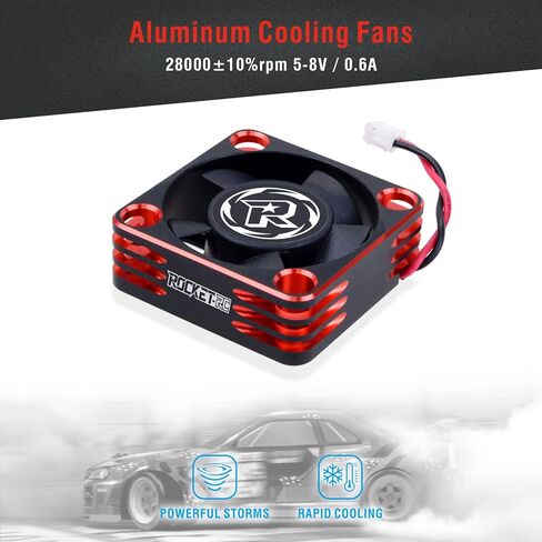 Surpass Hobby 30mm RC Fan 28000RPM RC Cooling Fan Heat Dissipation ESC Cooling Fan for 1/8 1/10 1/12 RC Car Turbo Esc A3 (Silver Black) in Kuwait