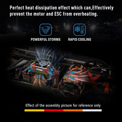Surpass Hobby 30mm RC Fan 28000RPM RC Cooling Fan Heat Dissipation ESC Cooling Fan for 1/8 1/10 1/12 RC Car Turbo Esc A3 (Silver Black) in Kuwait