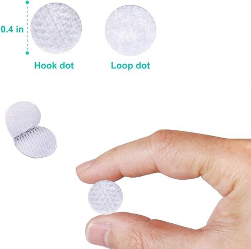 400pcs (200 Pair Sets) 15mm Diameter Sticky Back Hook, Self Adhesive Dots Loop Tapes for DIY Crafts Office Classroom (White) in Kuwait
