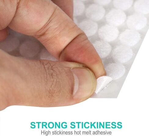 400pcs (200 Pair Sets) 15mm Diameter Sticky Back Hook, Self Adhesive Dots Loop Tapes for DIY Crafts Office Classroom (White) in Kuwait