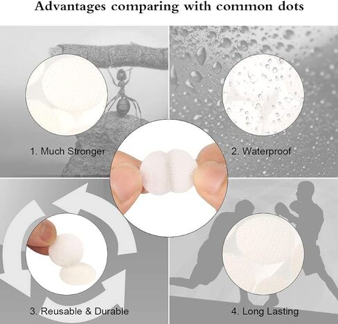 Self Adhesive Dots,1500pcs(750 Pairs) Strong Adhesive 0.39 inch Diameter Sticky Back Hook Nylon, Loop Dots with Waterproof Sticky Glue Tapes, Suitable for Classroom, Office, Home in Kuwait