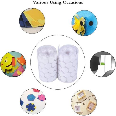 Self Adhesive Dots,1500pcs(750 Pairs) Strong Adhesive 0.39 inch Diameter Sticky Back Hook Nylon, Loop Dots with Waterproof Sticky Glue Tapes, Suitable for Classroom, Office, Home in Kuwait