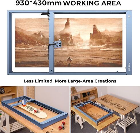 ملحقات مجموعة تمديد xTool D1 Pro لكل من xTool D1 وD1 Pro 5W/10W/20W للنقش بالليزر، قم بتوسيع منطقة النقش بالليزر إلى 36.85 بوصة × 17 بوصة، نقش وقطع بالليزر أطول للنقش بالليزر in Kuwait