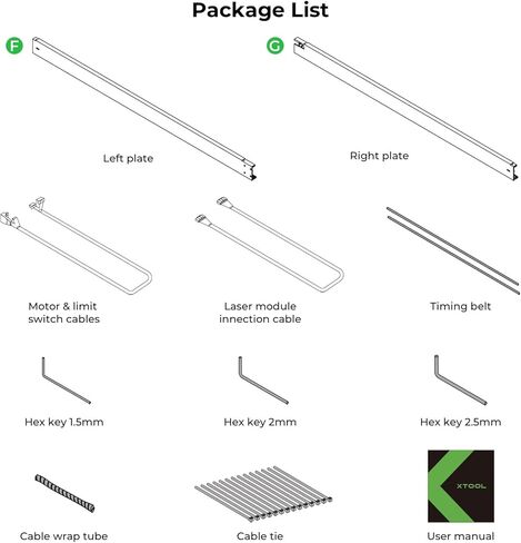ملحقات مجموعة تمديد xTool D1 Pro لكل من xTool D1 وD1 Pro 5W/10W/20W للنقش بالليزر، قم بتوسيع منطقة النقش بالليزر إلى 36.85 بوصة × 17 بوصة، نقش وقطع بالليزر أطول للنقش بالليزر in Kuwait