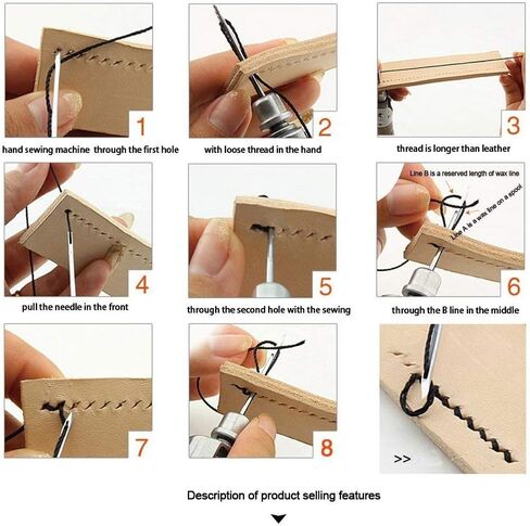 DIY أداة يدوية الصنع قفل مصنع غرزة عدة إصلاح الأحذية قماش جلد إصلاح الخياطة Awl التلقائي الحرفية سوبر نحت الشمع خط اليد الفن اثنين إبرة آلة in Kuwait