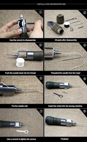 DIY أداة يدوية الصنع قفل مصنع غرزة عدة إصلاح الأحذية قماش جلد إصلاح الخياطة Awl التلقائي الحرفية سوبر نحت الشمع خط اليد الفن اثنين إبرة آلة in Kuwait