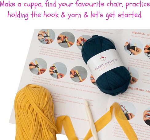 مجموعة تعلم الكروشيه للمبتدئين مع خيوط تي شيرت. ابدأ بسرعة وسهولة. ابتكر 3 تصميمات بنمط بوهو. حقيبة كتف ومحفظة وقواعد أكواب. تعليمات ودروس فيديو للبدء. in Kuwait