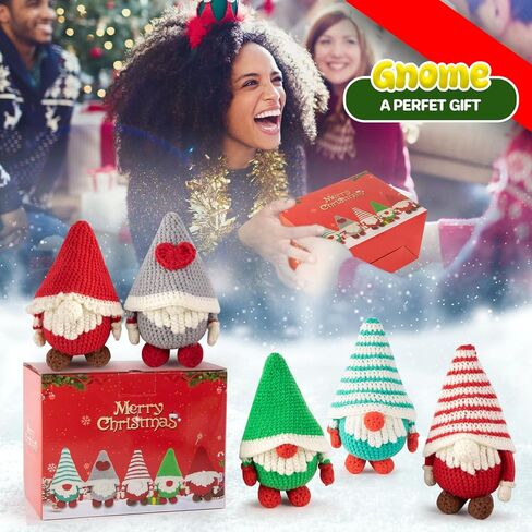 مجموعة كروشيه للمبتدئين من اوغفو، مجموعة ادوات الكروشيه مع دروس تعليمية خطوة بخطوة، مجموعة حياكة الغزل، مجموعات تعلم الكروشيه للبالغين والاطفال، لوازم الحياكة اليدوية، 5 عبوات من عائلة جنوم الكريسماس in Kuwait