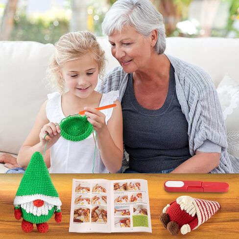 مجموعة كروشيه للمبتدئين من اوغفو، مجموعة ادوات الكروشيه مع دروس تعليمية خطوة بخطوة، مجموعة حياكة الغزل، مجموعات تعلم الكروشيه للبالغين والاطفال، لوازم الحياكة اليدوية، 5 عبوات من عائلة جنوم الكريسماس in Kuwait