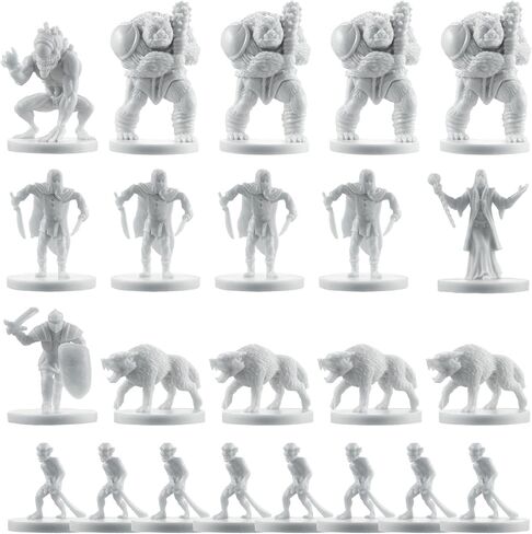 Master's Minions: Raiders of The Wilderland Tabletop Miniatures - 23 HD Unpainted Mini Figures - 25mm DND, Pathfinder, Fantasy RPG Bulk Minis - Unique Monsters + More from The 5e Starter Set Campaign in Kuwait