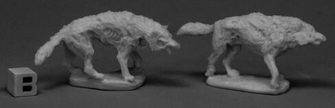 Reaper Miniatures Dread Wolves (2) 77533 Bones Unpainted RPG D&D Figure in Saudi Arabia