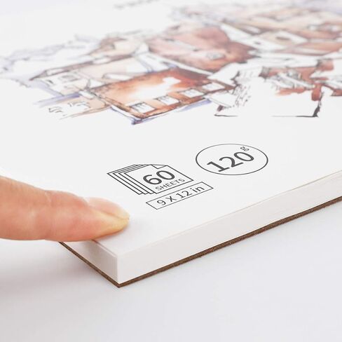 Bachmore Bleedproof Marker Paper Pad - 9"X12"- Premium White 80lb/120g, 60 Sheets Semi Translucent for Pen, Pencil or Marker, Fold Over,Copic Paper in Kuwait