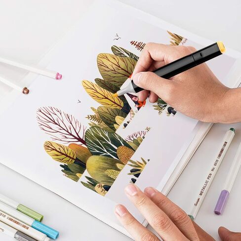 Bachmore Bleedproof Marker Paper Pad - 9"X12"- Premium White 80lb/120g, 60 Sheets Semi Translucent for Pen, Pencil or Marker, Fold Over,Copic Paper in Kuwait